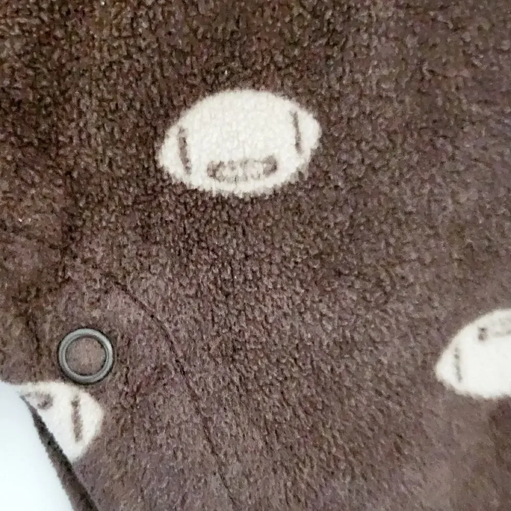 6M Carter's football fleece one piece and cotton bodysuit